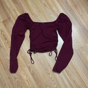 maroon forever 21 long sleeve, slightly cropped. size small